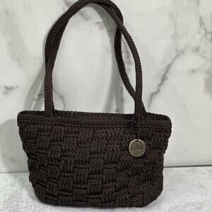 The Sak Brown Crocheted Woven Mini Handbag